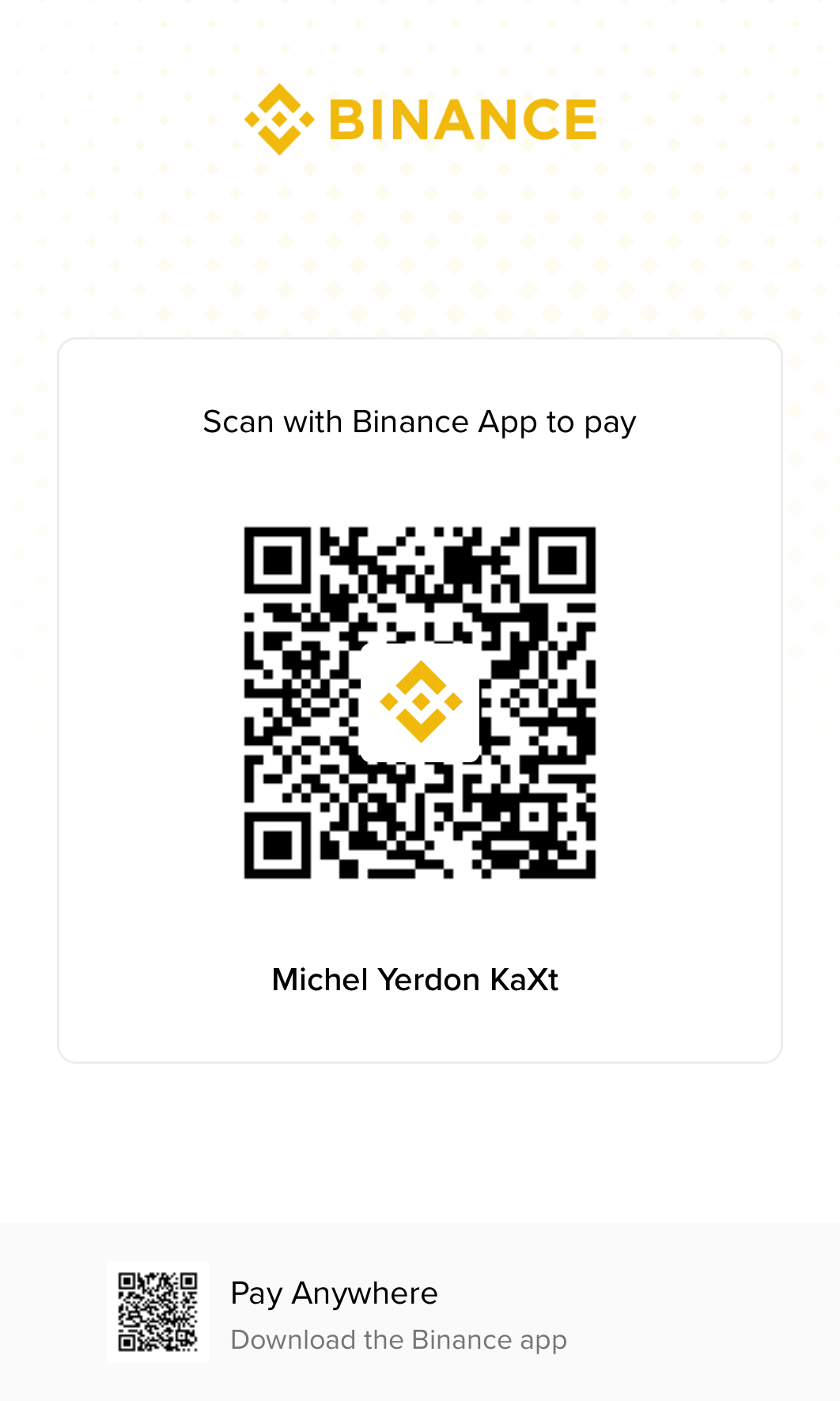 Binance Pay QR code for POE2 Expedition Radar payments